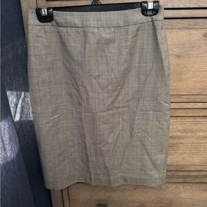 Brooks Brothers Tan and Black Glen Plaid Pencil Skirt